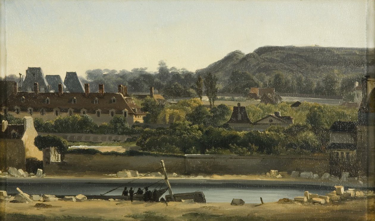 A Saint Louis Kórház és a Buttes-Chaumont, Párizs, 1830 körül (olaj, vászon) alkotó: Hippolyte Adam