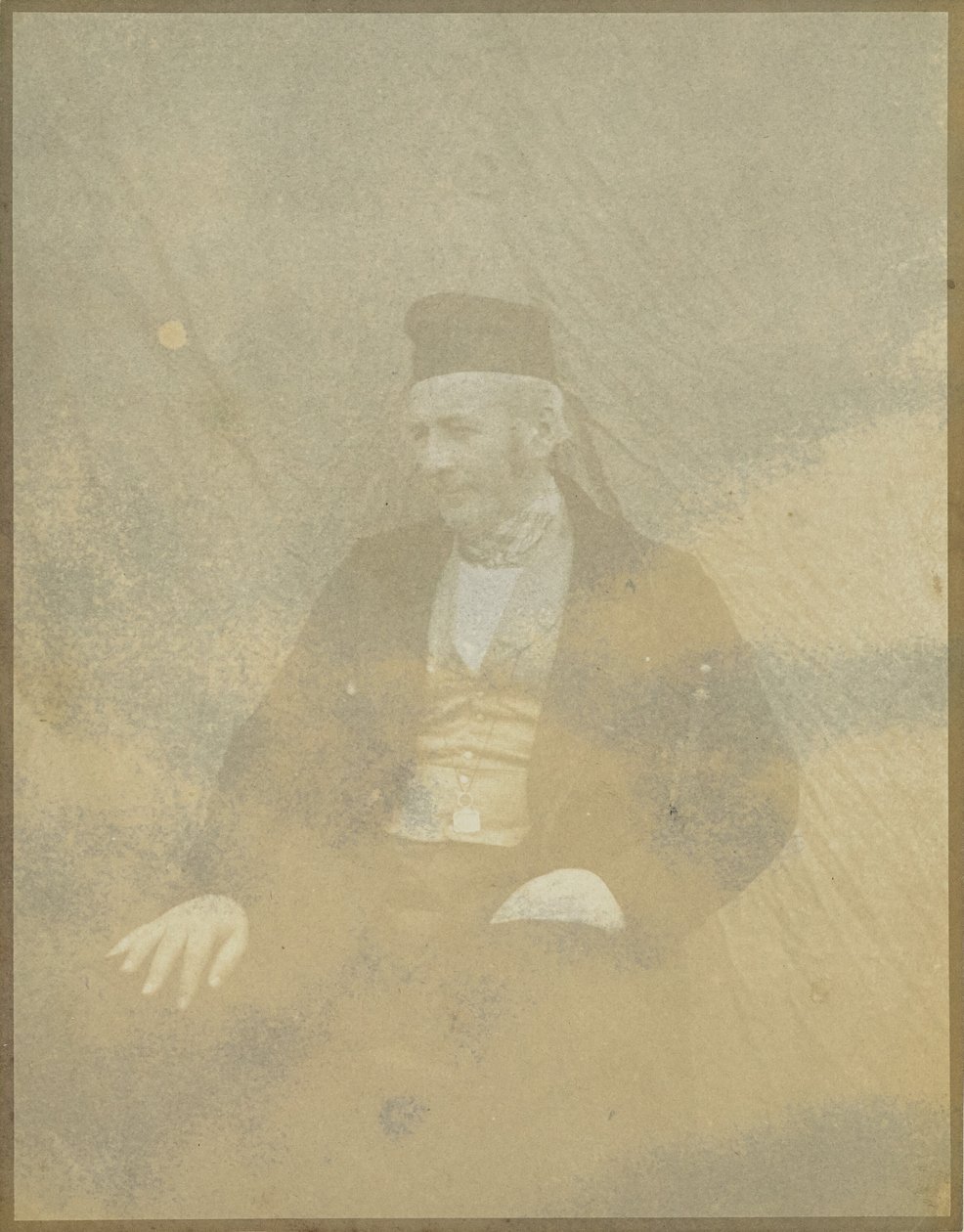 [Ülő férfi portréja sapkában] alkotó: Hippolyte Bayard