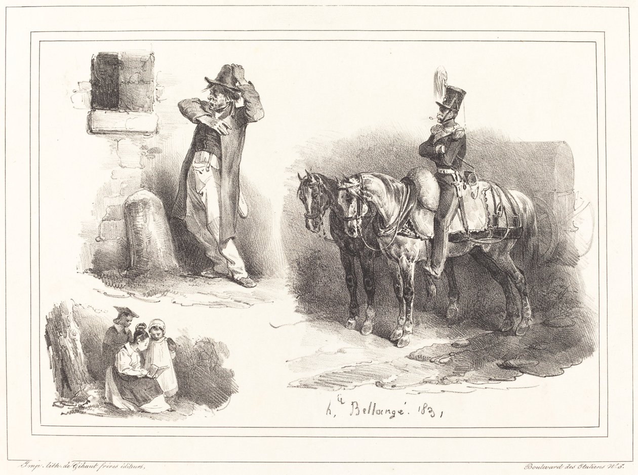 Három matrica alkotó: Hippolyte Bellange