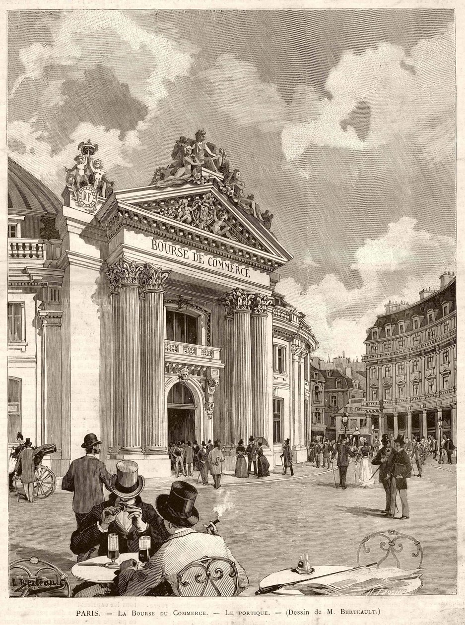A párizsi tőzsde 1889-ben. M. Berteault rajza alkotó: Hippolyte Berteaux