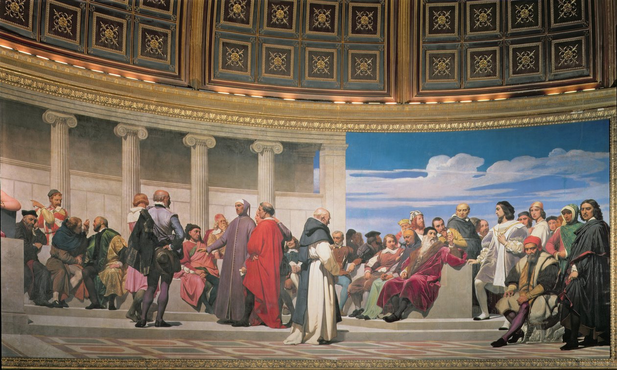 Hemicycle: Művészek minden korban, részlet a jobb oldalon, 1836-41 freskó lásd még 83553 és 83554 alkotó: Hippolyte Delaroche