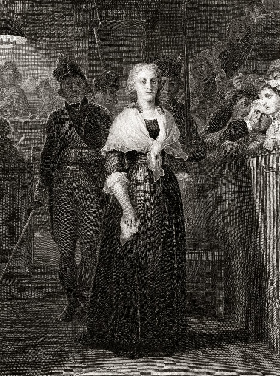 Marie Antoinette a Forradalmi Törvényszék előtt, 1793. október 14., vésette William French (kb. 1815-98) alkotó: Hippolyte Delaroche