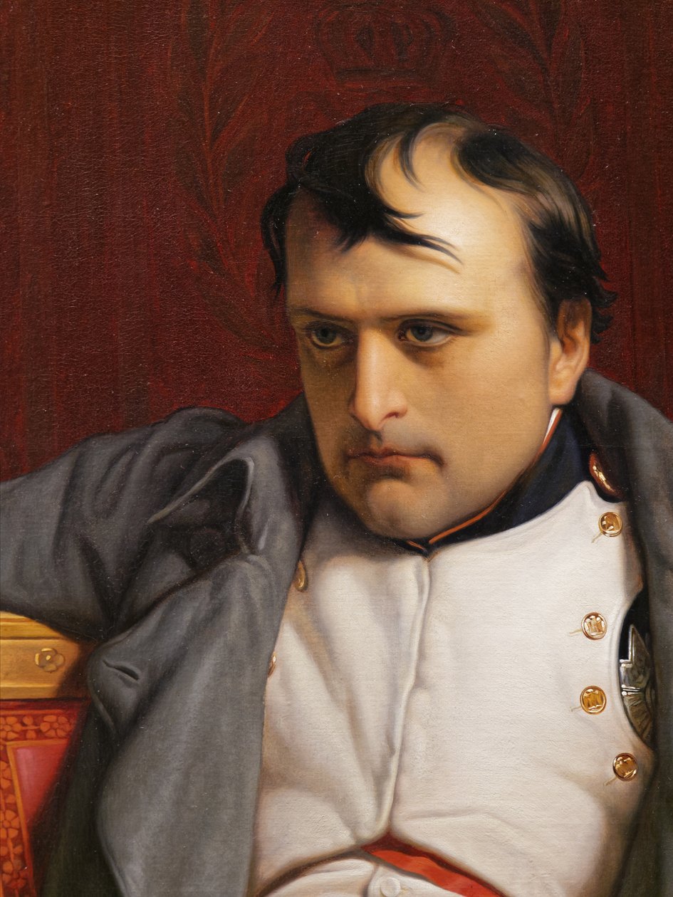 I. Napóleon Fontainebleau-ban, 1814. március 31., arcrészlet, 1840 alkotó: Hippolyte Delaroche