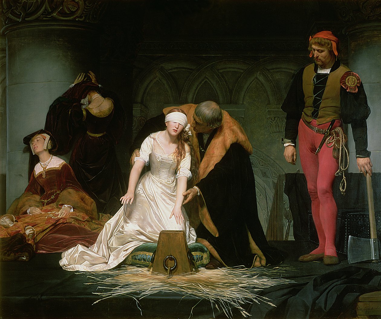 Lady Jane Grey kivégzése, 1833 alkotó: Hippolyte Delaroche