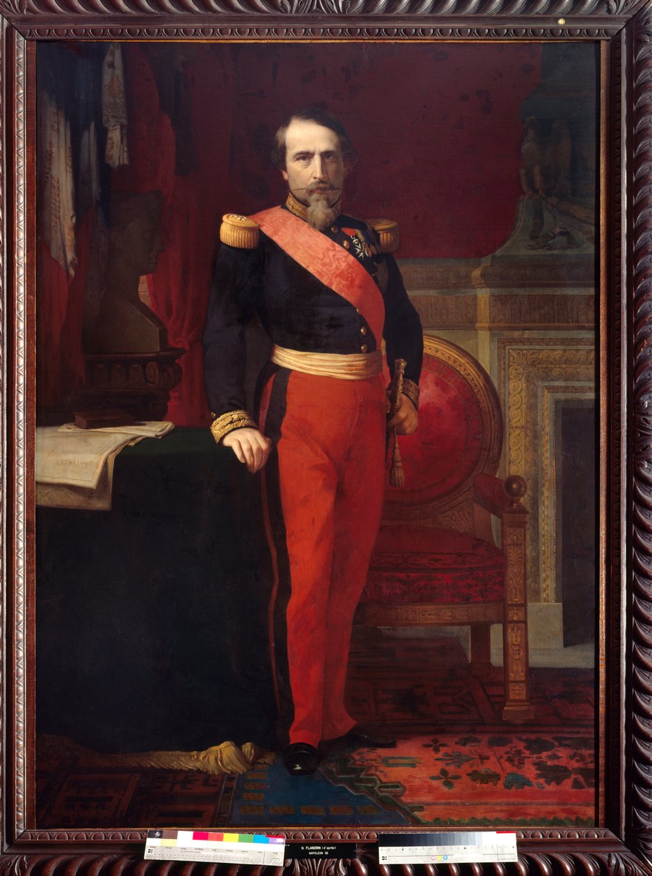 Portré en pied de Napoleon III (1808-1873) Hippolithe Flandrin (1809-1864) festménye. 1862. Dim. 2,12 x 1,47. Musee du Chateau, Compiegne – III. Napóleon (1808-1873) teljes alakos portréja. Hippolithe Flandrin (1809-1864) festménye. 1862. 2,12 x 1,47 alkotó: Hippolyte Flandrin