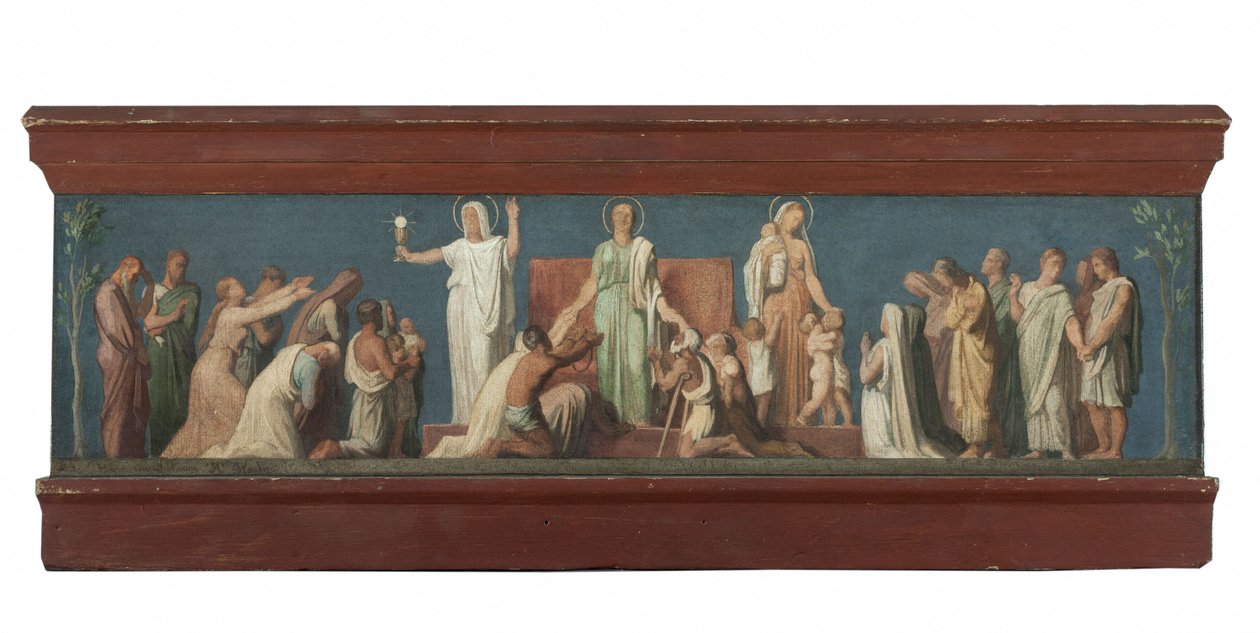 A Saint-Vincent-de-Paul templom vázlata: A három teológiai erény, 1848 körül (olaj, fa) alkotó: Hippolyte Flandrin