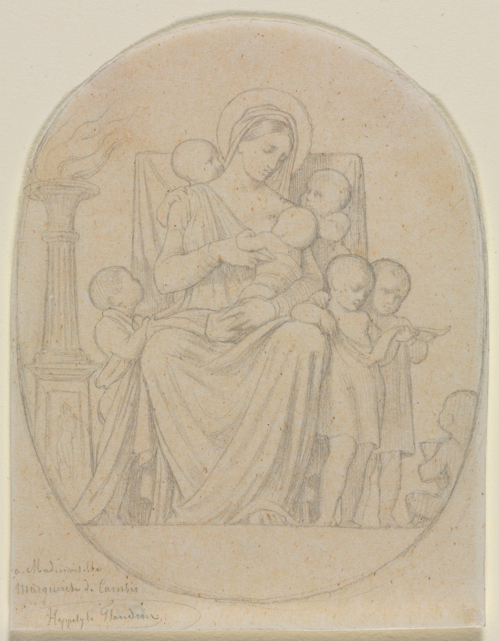 Szent Félicité és hét fia, 19. század második harmadában. alkotó: Hippolyte Jean Flandrin