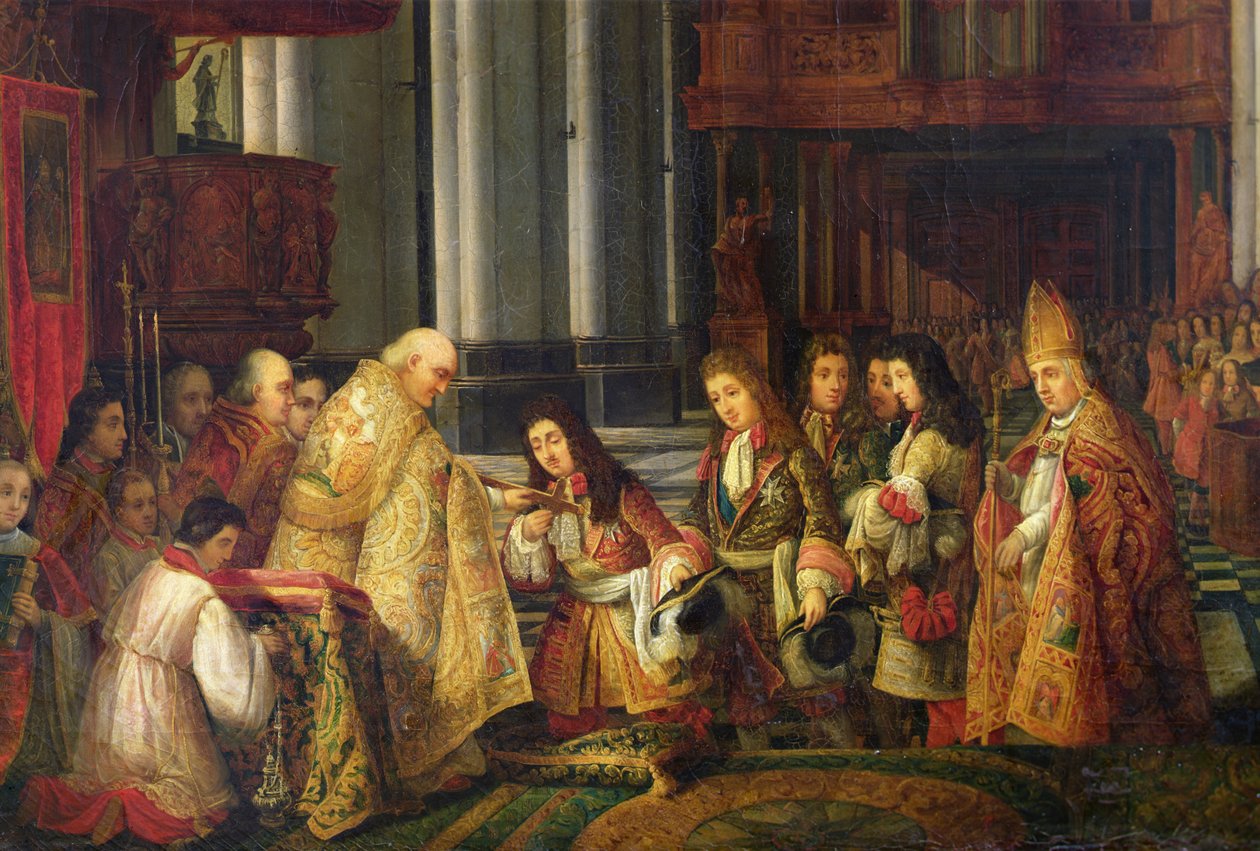 XIV. Lajos (1638-1715) bejárata a Saint-Omer-székesegyházba, részlet alkotó: Hippolyte Joseph Cuvelier