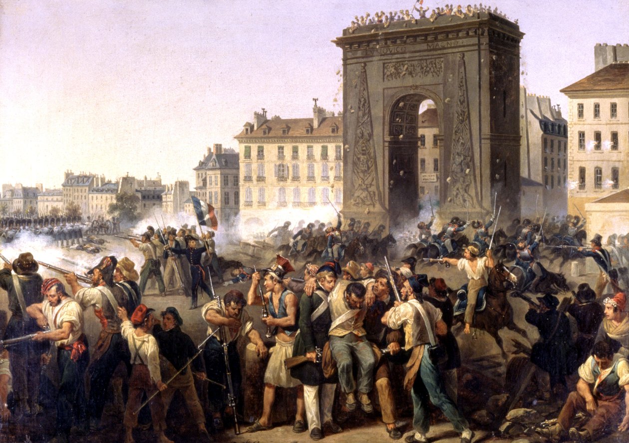 Roham a Saint Denis-kapunál, 1830-as festmény alkotó: Hippolyte Lecomte