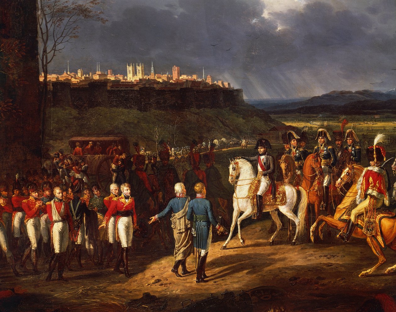 Bonaparte Napóleon találkozott brit foglyokkal Astorgában, a La Coruna-i csata után alkotó: Hippolyte Lecomte