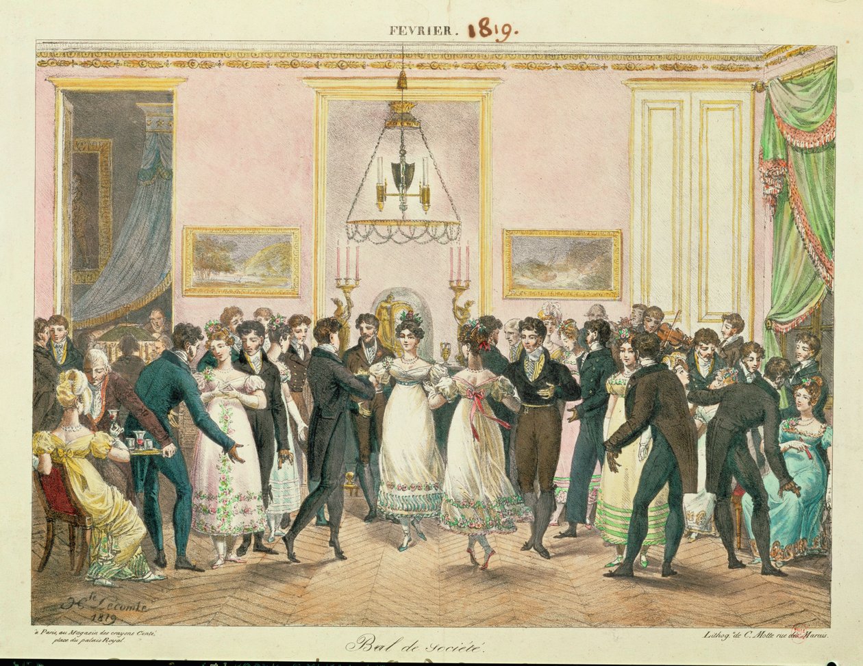 Társadalmi labda ... (litográfia) alkotó: Hippolyte Lecomte