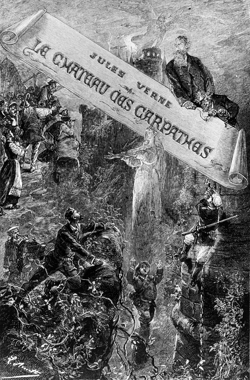 Borítóillusztráció Jules Verne „A Kárpátok várához”, kiadó: Hetzel, 1892 alkotó: Hippolyte Leon Benett