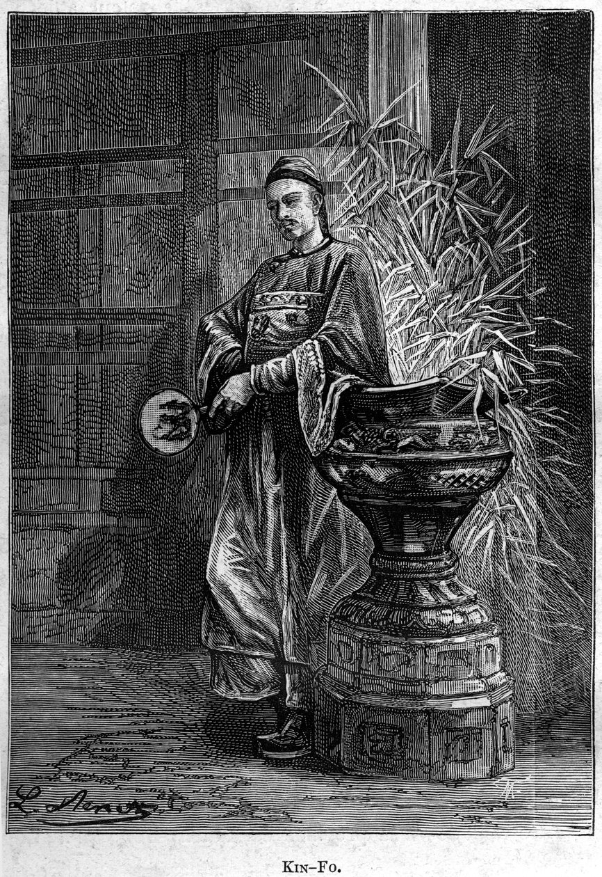 Kin-Fo. Jules Verne regényében: „Egy kínai megpróbáltatásai Kínában”, szerk. Hetzel alkotó: Hippolyte Leon Benett