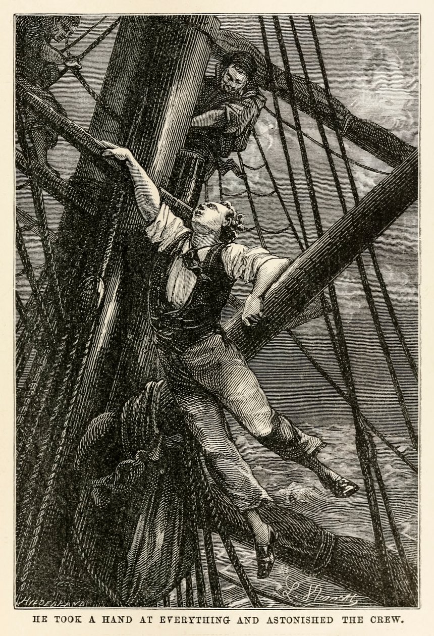 Mindenbe belefogott, és lenyűgözte a stábot, Jules Verne (1828-1905) nyolcvan nap alatt a világ körül című művéből, amelyet Henri-Théophile Hildebrand (1824-97) metszett, 1873 alkotó: Hippolyte Leon after Benett