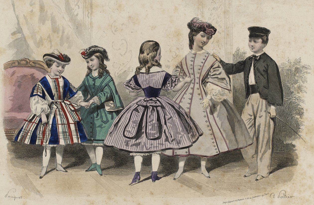 Cím nélkül, 1861. április (kézzel színezett metszet) alkotó: Hippolyte Louis Pauquet