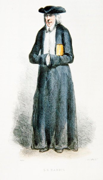 „Le Rabbin”, illusztráció a „Les Francais Par Eux-Memes”-ből, L. Curmer kiadó Párizsban alkotó: Hippolyte Louis and Polydore Pauquet