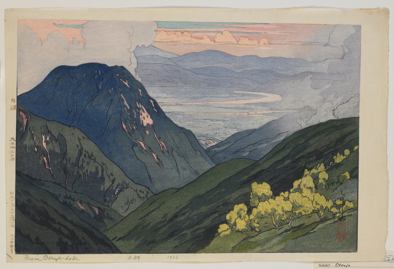 Daitenjodake-ből, a Tizenkét jelenet a Japán-Alpokban című sorozatból, Taisho korszak alkotó: Hiroshi Yoshida