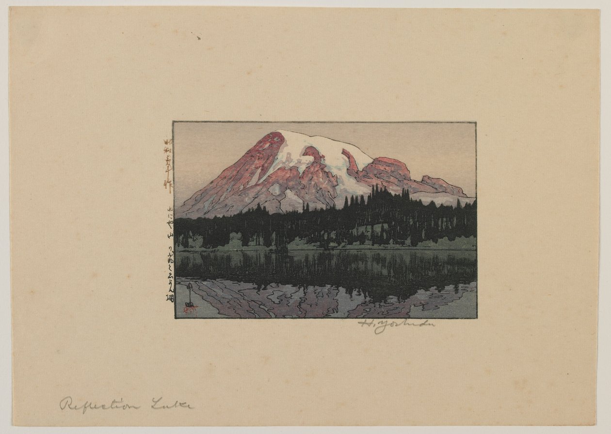 Reflection Lake a Mount Rainier-n, Showa-korszak alkotó: Hiroshi Yoshida