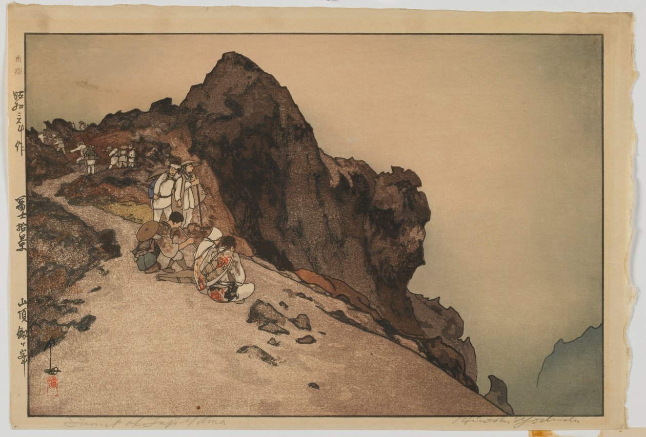 Fuji csúcsa, a Tíz kilátás a Fuji-hegyről sorozatból, Showa-korszak alkotó: Hiroshi Yoshida