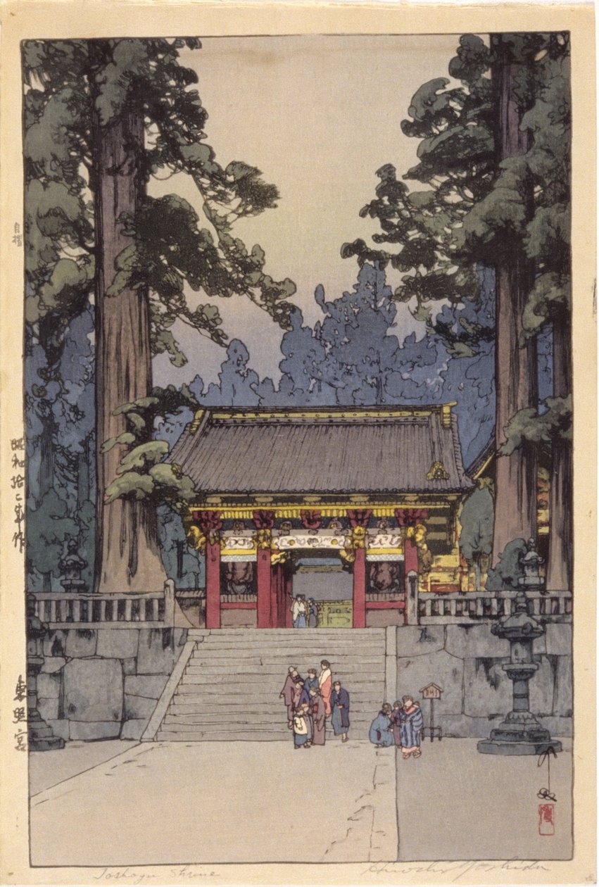 Toshoyu szentély (színes fatömbnyomat) alkotó: Hiroshi Yoshida