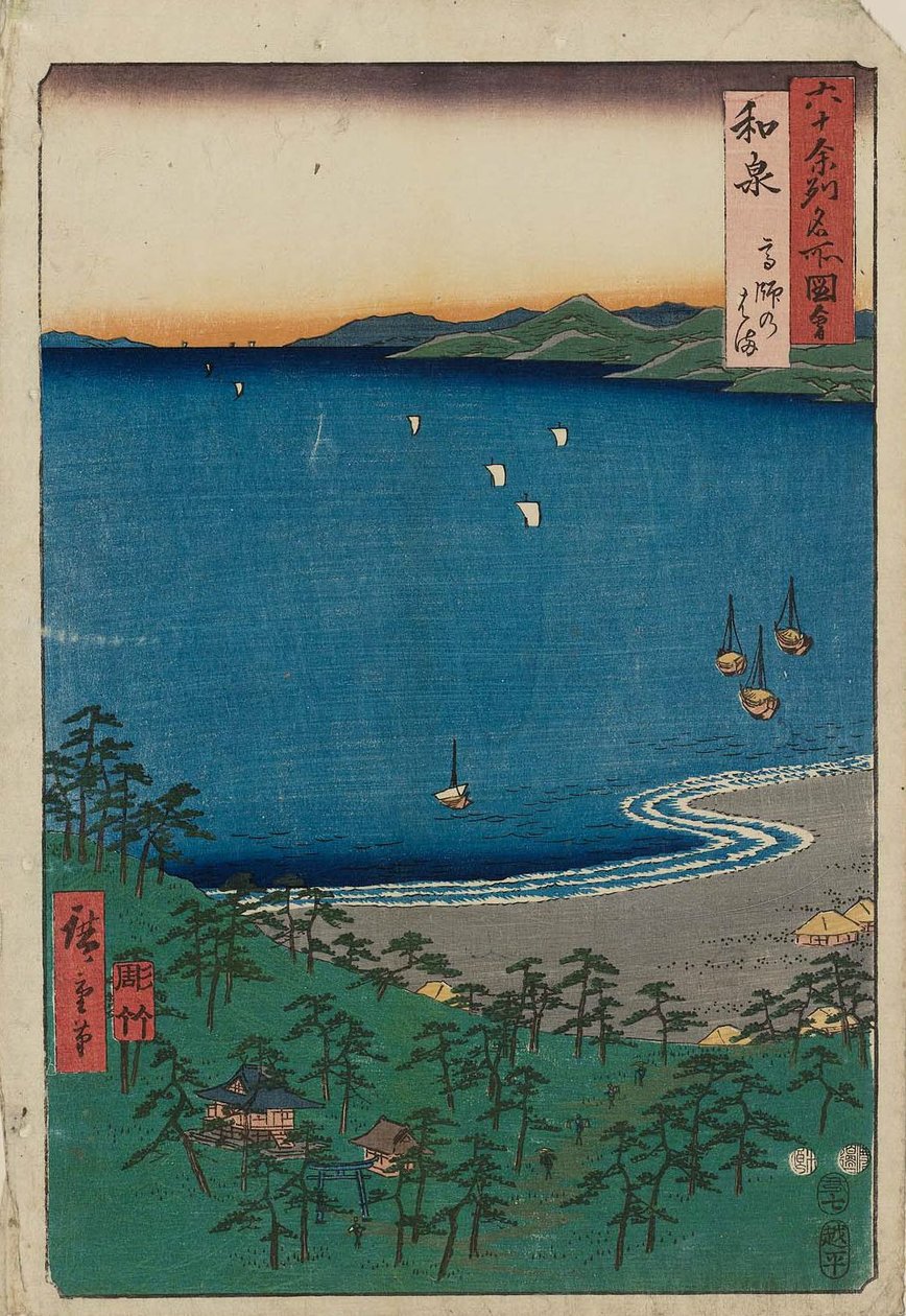 Izumi tartomány: Takashi Beach Izumi, Takashi no hama alkotó: Utagawa Hiroshige