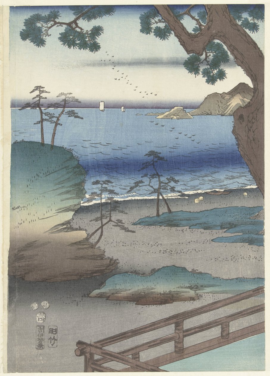 De Egante Genji Tesuma herceg Furyu Genji Suma alkotó: Hiroshige (I) , Utagawa