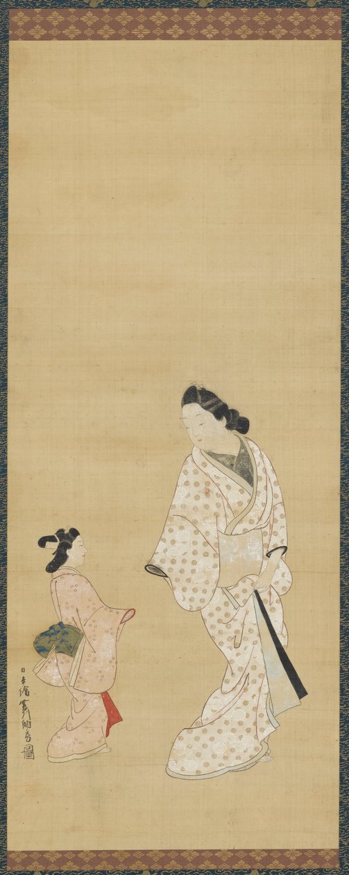Yujo és egy lány, 1688-1697. alkotó: Hishikawa Morofusa