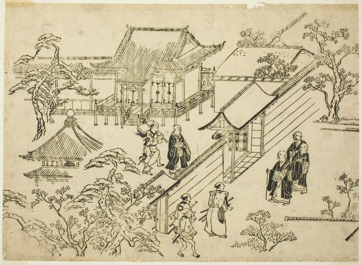 Honbo, a "Scenes of Flower-viewing at Ueno (Ueno hanami no tei)" sorozatból alkotó: Hishikawa Moronobu