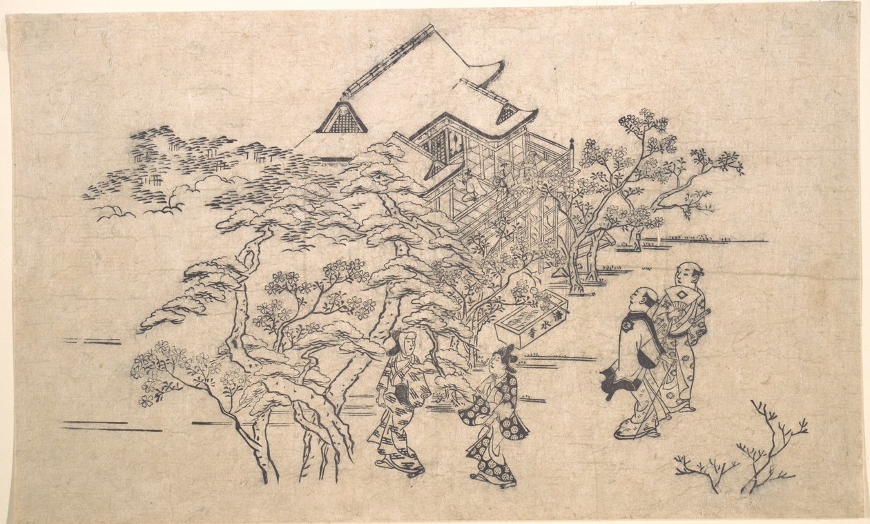 A Kijomizu-templom Kiotóban alkotó: Hishikawa Moronobu