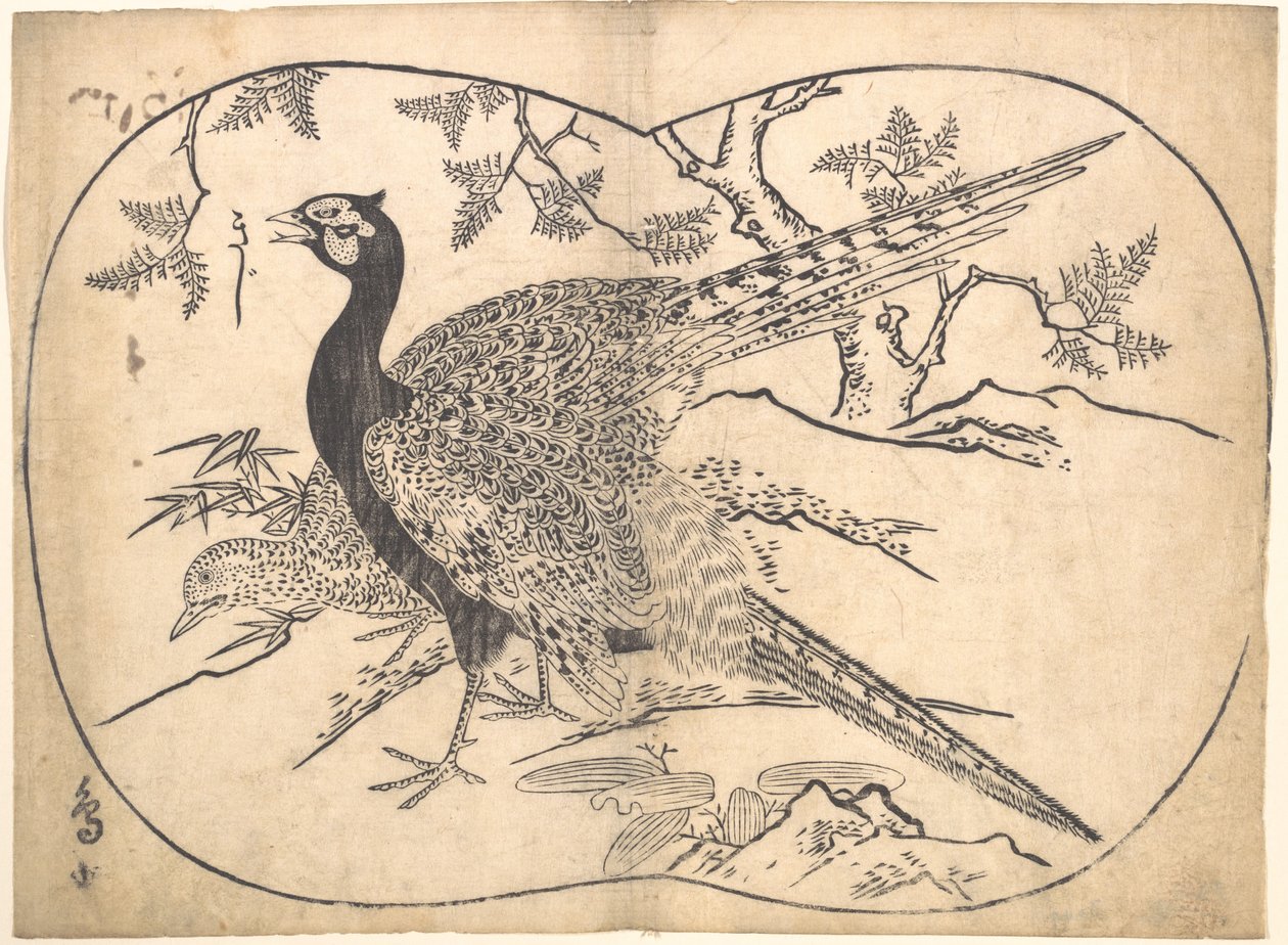 Fácánok alkotó: Hishikawa Moronobu