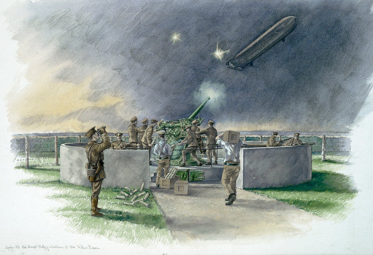 Lodge Hill Battery, Chatham, Kent, I. világháború, 1914-1918 c2000-es évek alkotó: Historic England Staff graphic artist