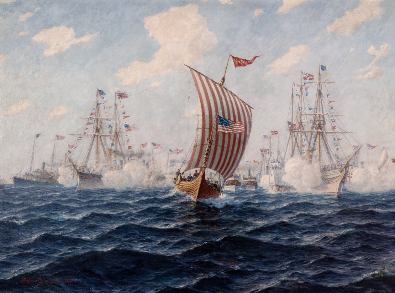 A Viking hajó Chicagóba érkezik, miután átkelt az Atlanti-óceánon alkotó: Hjalmar Johansen