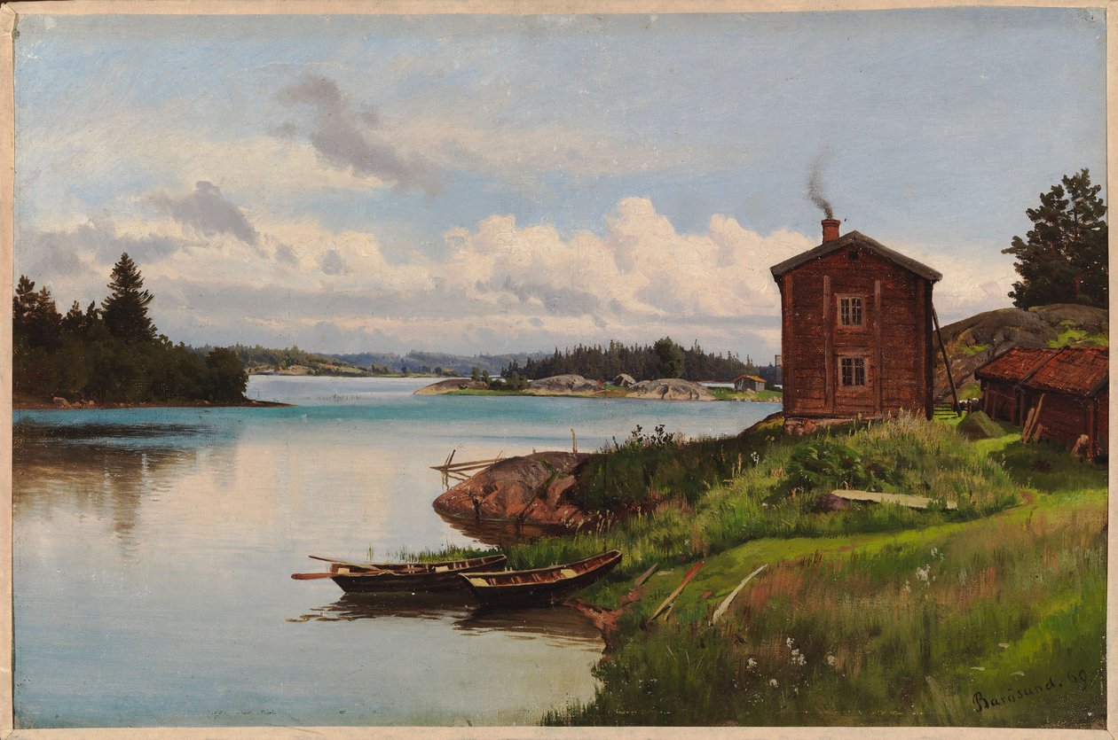 Kilátás a Barösund-szorosra, tanulmány alkotó: Hjalmar Munsterhjelm