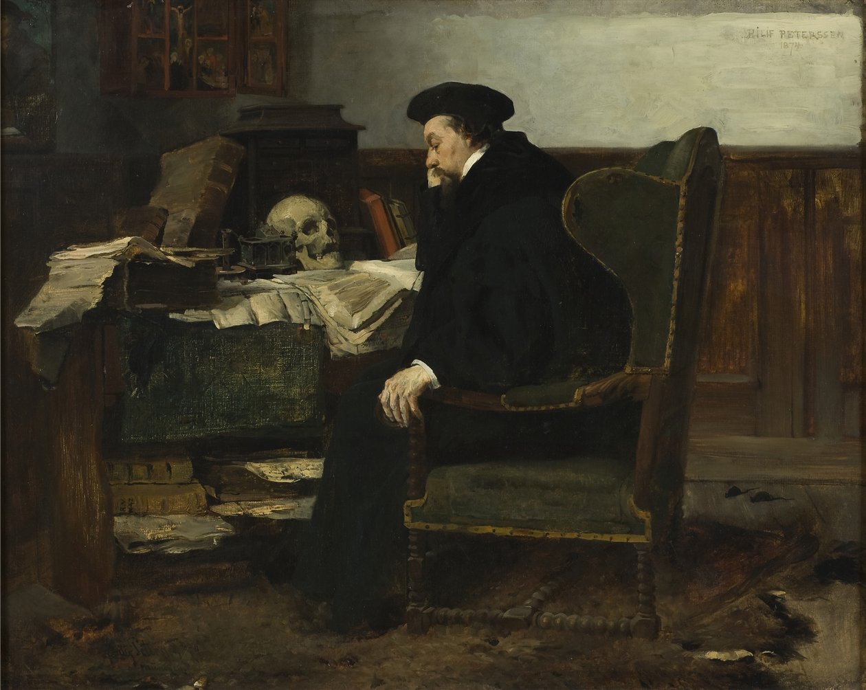 Tanulmányaiban elmerült, 1874 alkotó: Hjalmer Eilif Emanuel Peterssen