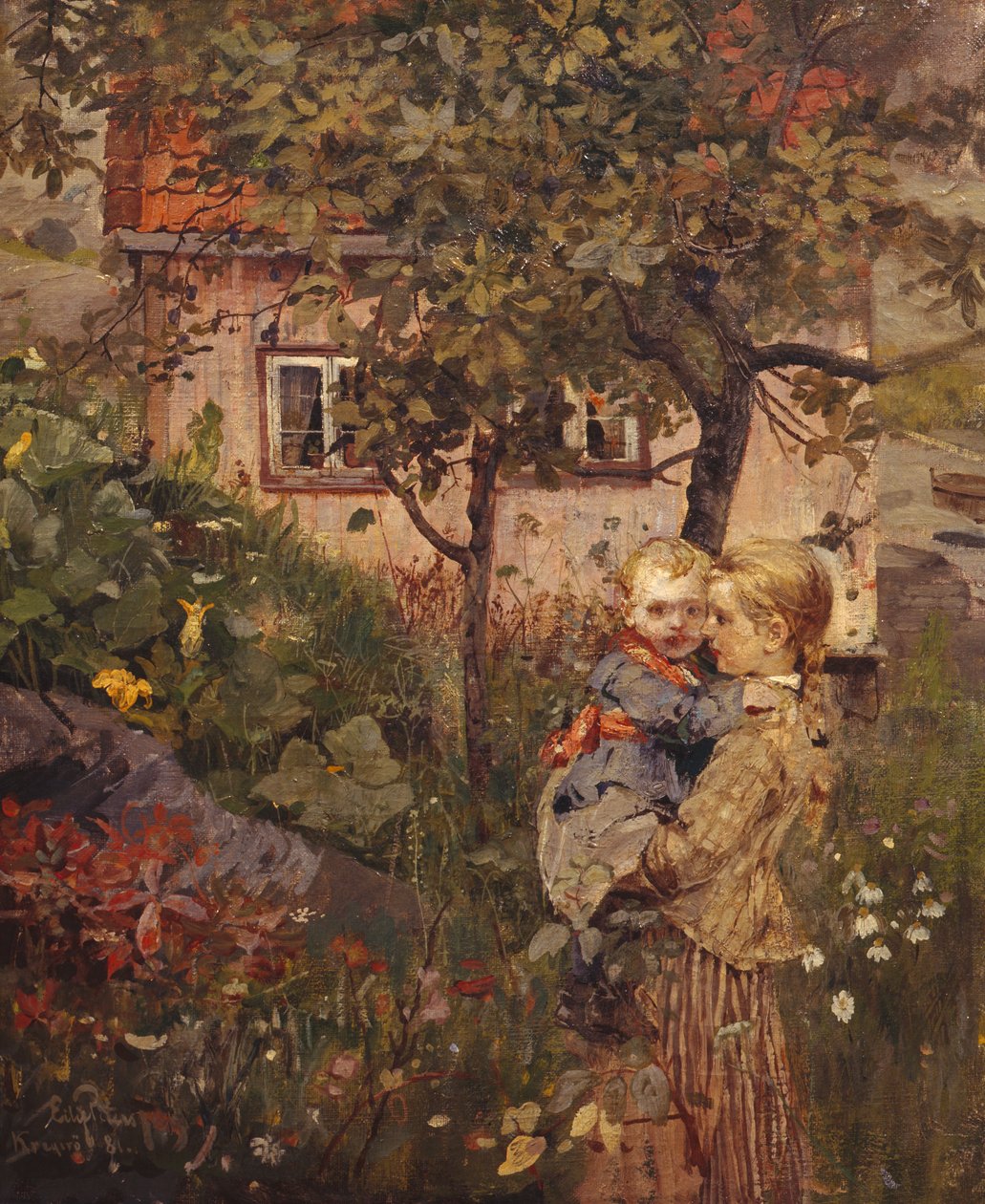 Gyerekek a kertben alkotó: Hjalmer Eilif Emanuel Peterssen