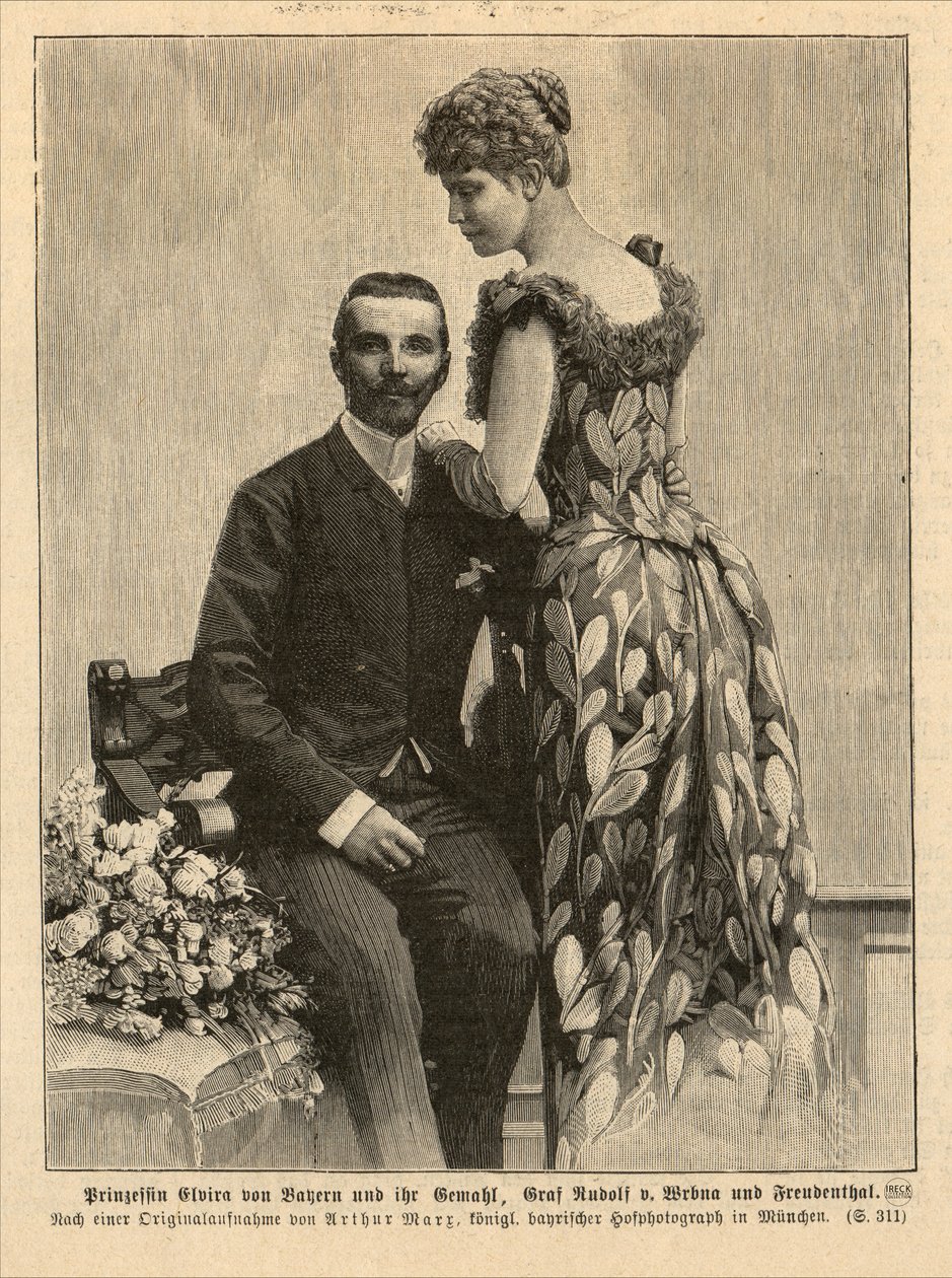 Elvira bajor hercegnő (1868-1943) férjével, Rudolf von Wrbna-Kaunitz-Rietberg-Questenberggel és Freudenthallal alkotó: Hofphotograph Arthur Marx