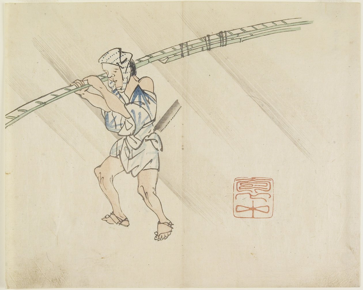 (Bambuszrúd árus), 1830 körüli évek alkotó: Hogyoku