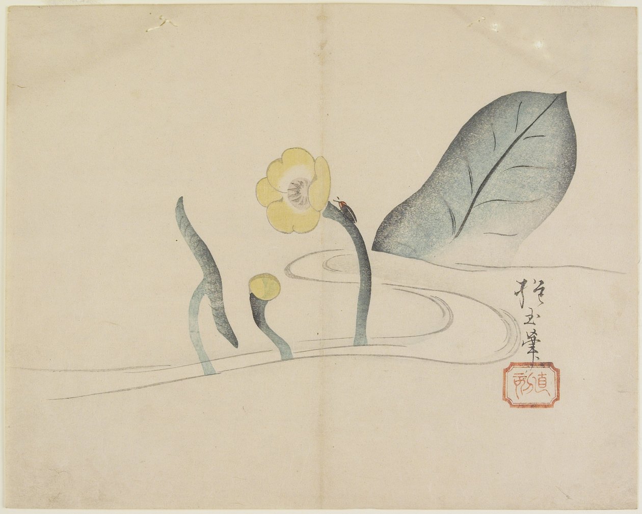 (Lotus and a Gold Bug), c. 1830 alkotó: Hogyoku