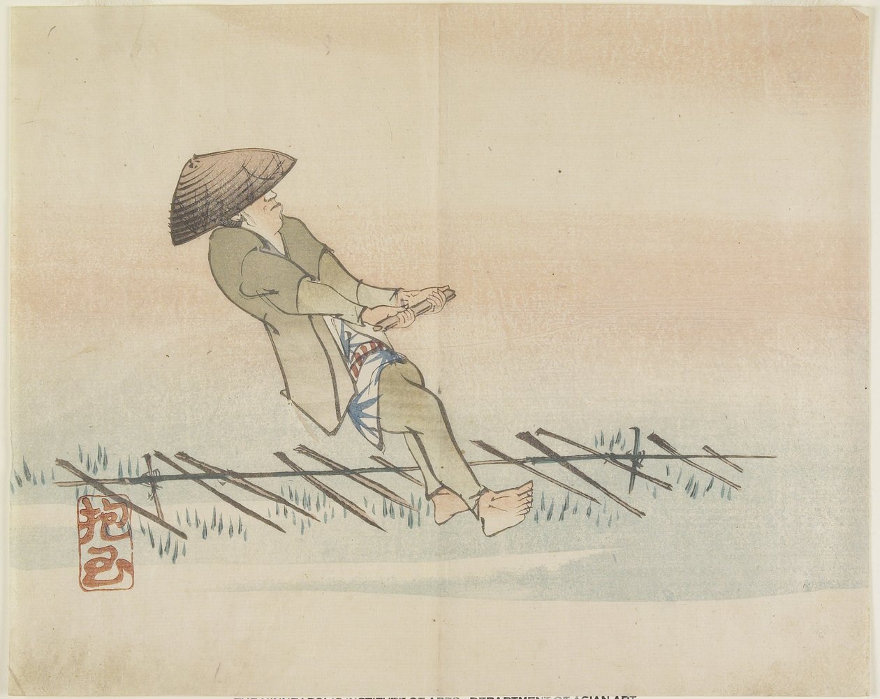 (Man Pulling Silk Thread), c. 1830 alkotó: Hogyoku