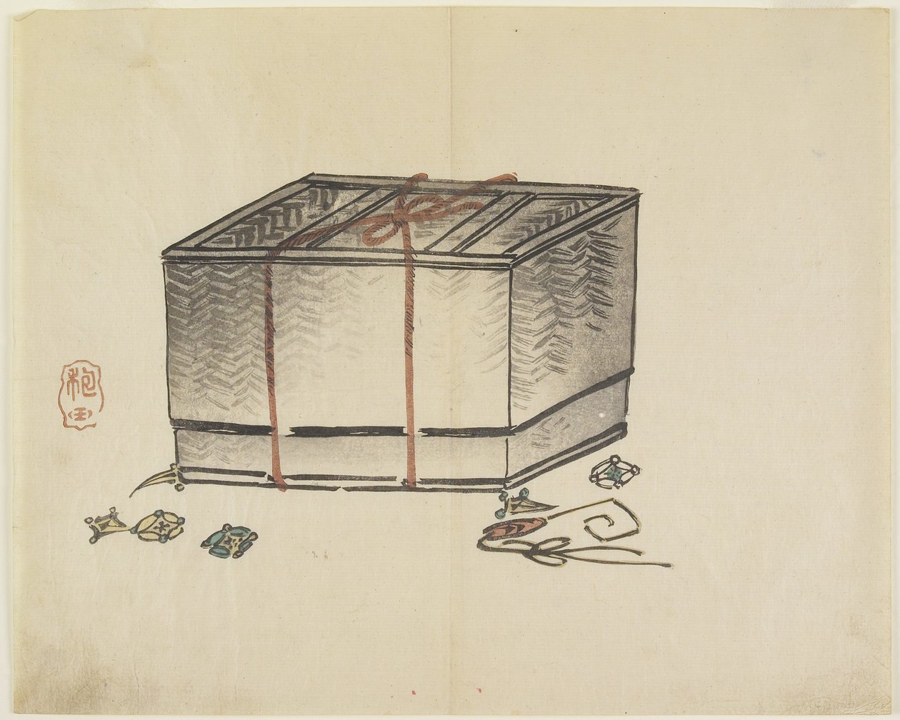 (Fonott tárolódoboz), c. 1830 alkotó: Hogyoku