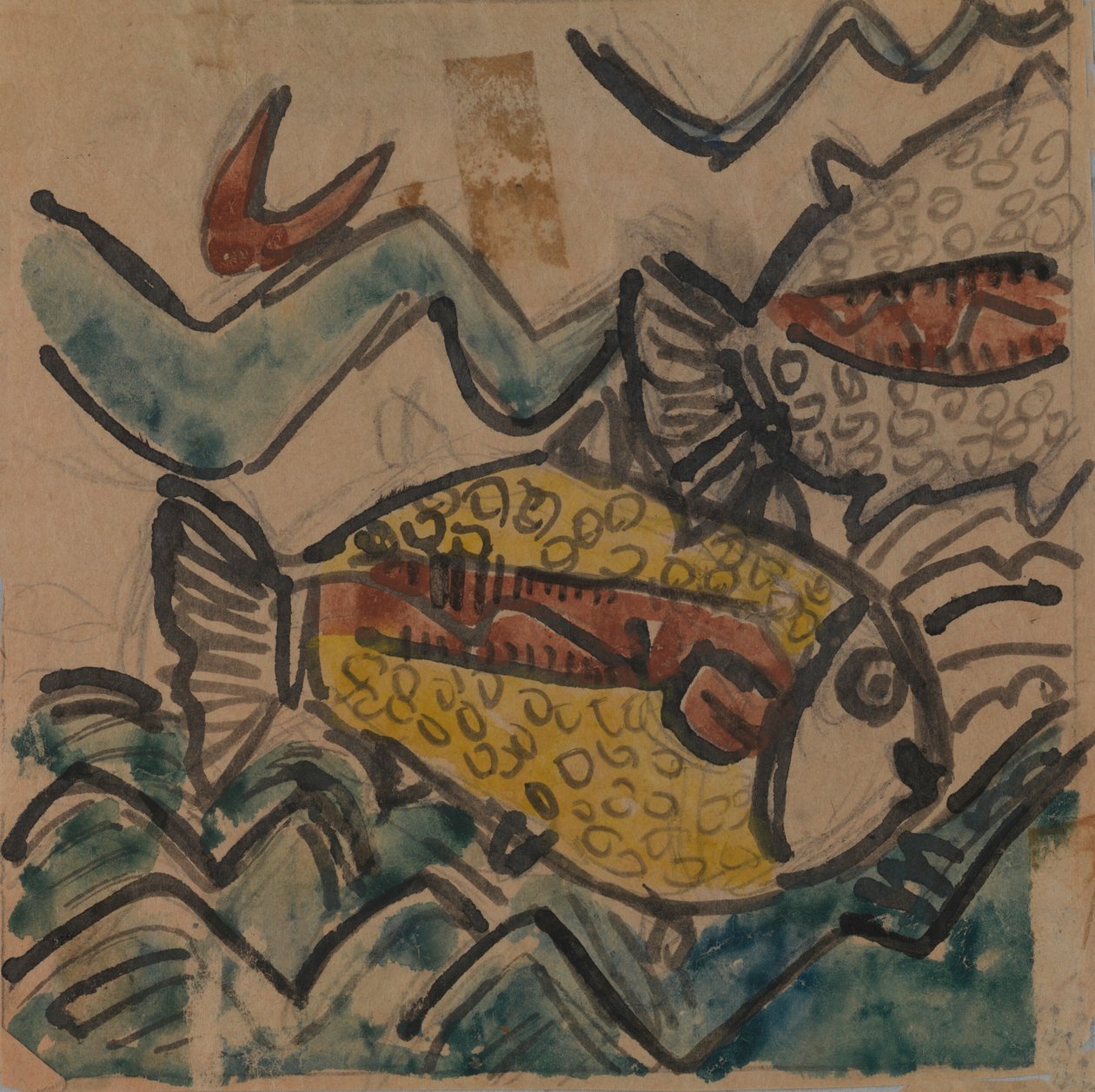 Fish Design kerámia tányérhoz, kb. 1930-1939. alkotó: Holcha Krake