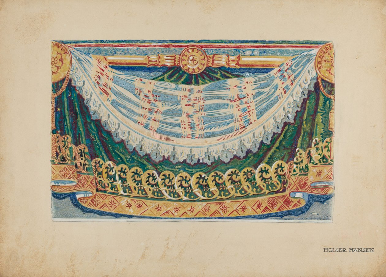 Wall Paper Border Design, c. 1939. alkotó: Holger Hansen
