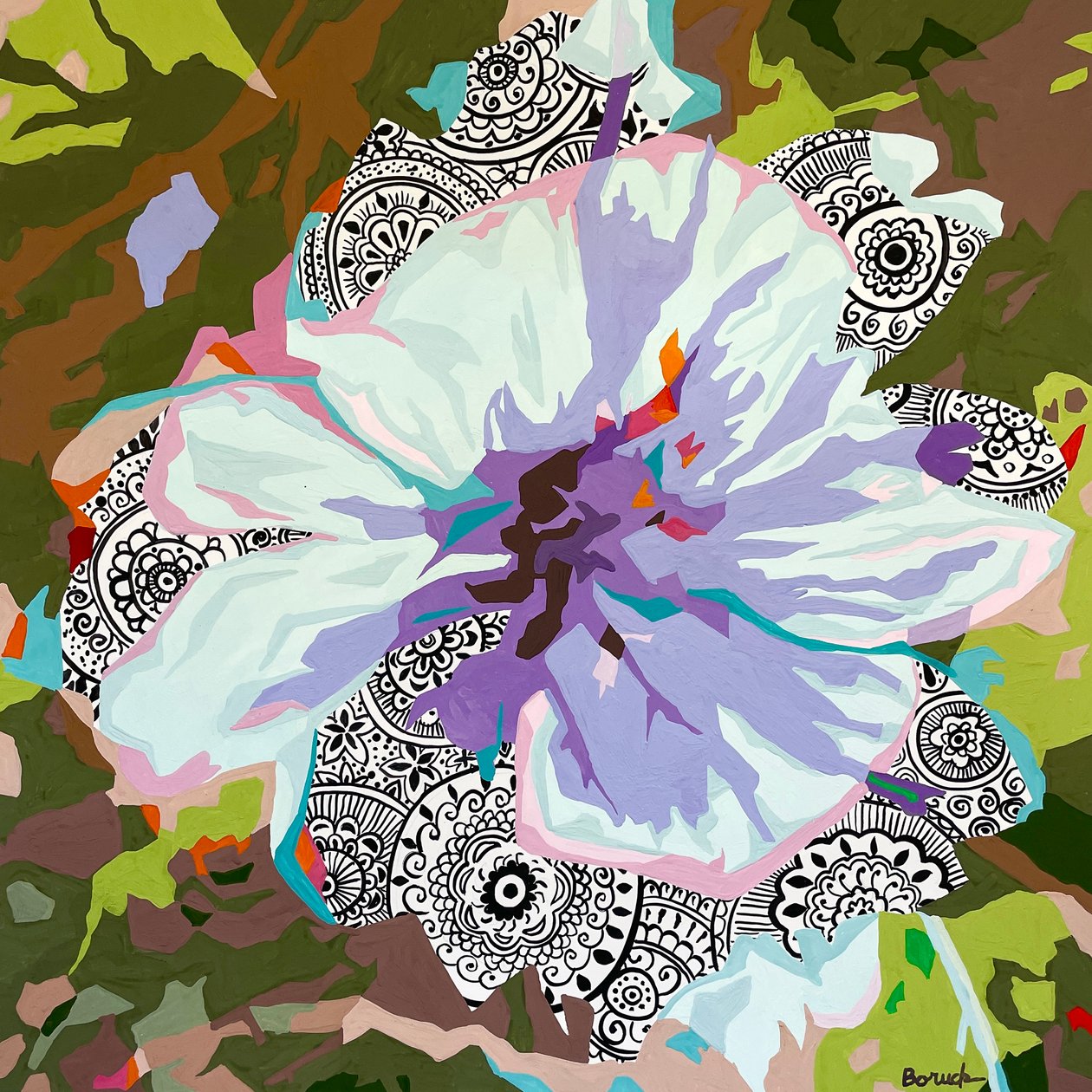 Floral Abstract #4, 2023 (gouache, papír) alkotó: Holly Boruck
