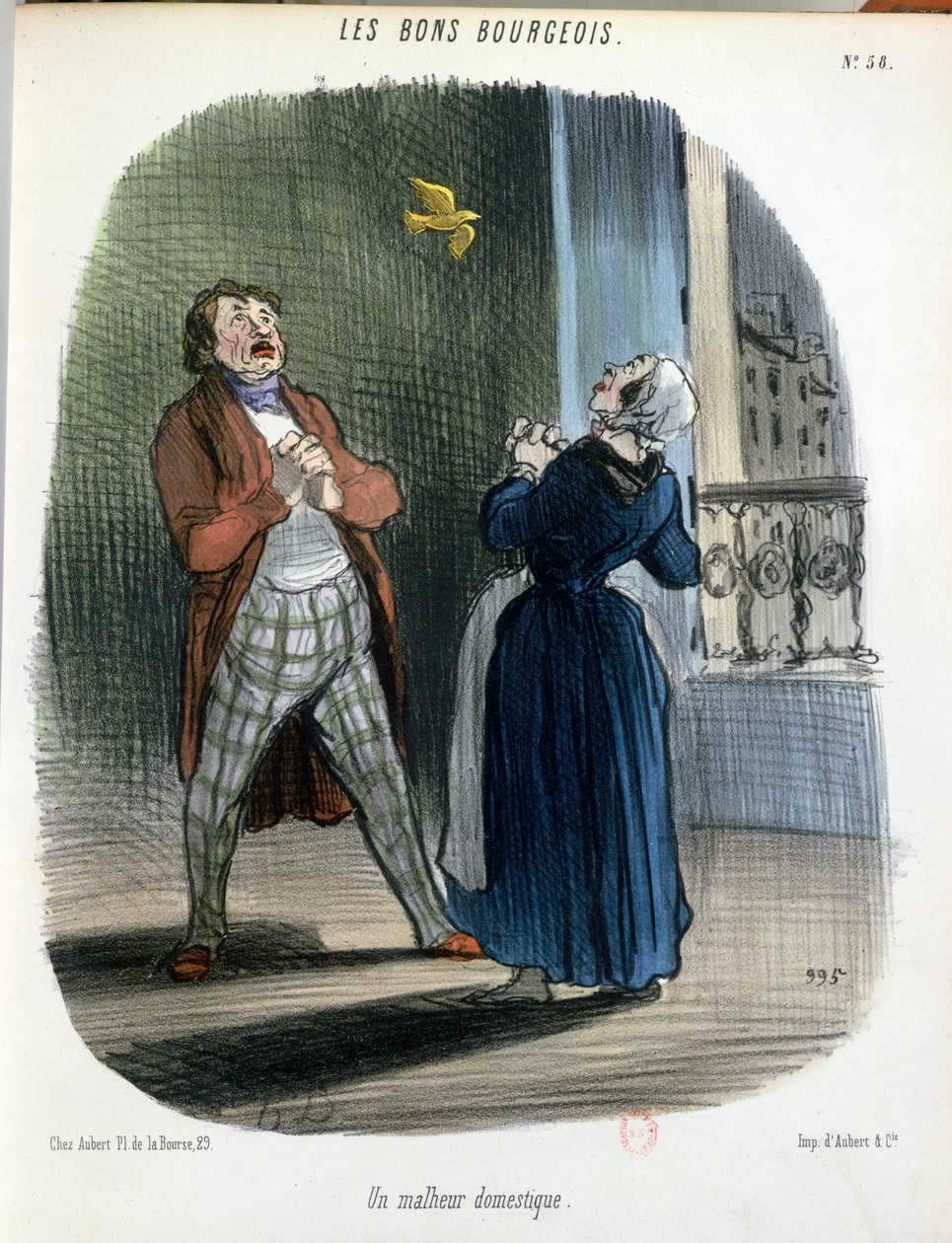 Belföldi incidens, a Les Bons Bourgeois-ból, 1835-40 alkotó: Honoré Daumier