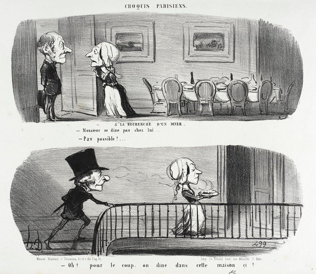 Vacsorát keres alkotó: Honoré Daumier