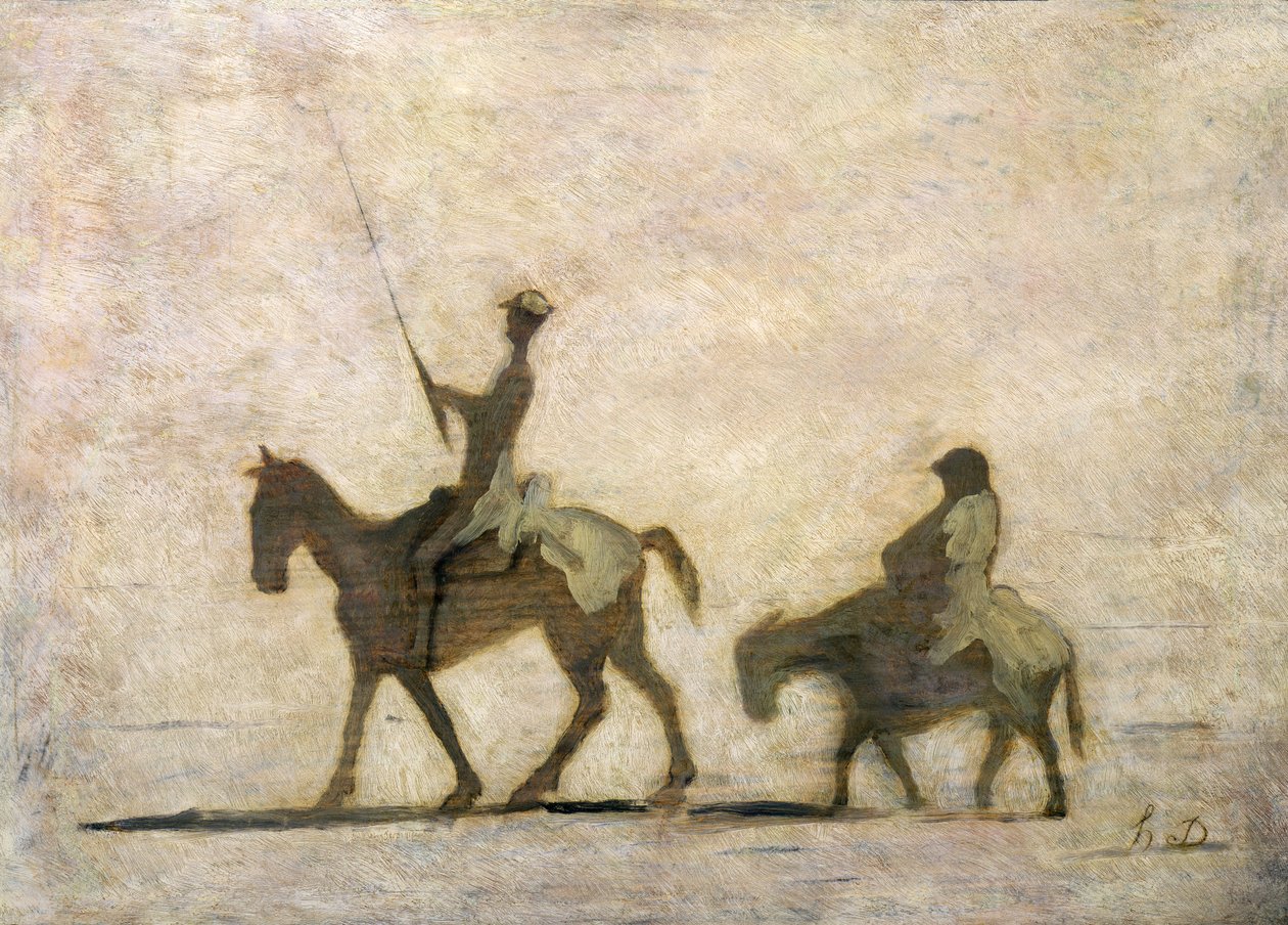 Don Quijote és Sancho Panza (olaj) alkotó: Honoré Daumier