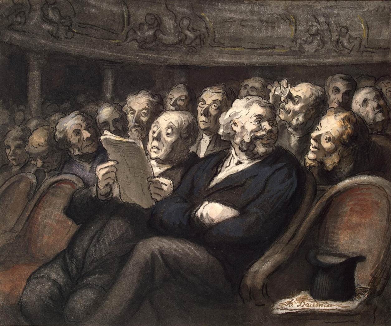 Megszakítás a Comédie Française -ban alkotó: Honoré Daumier