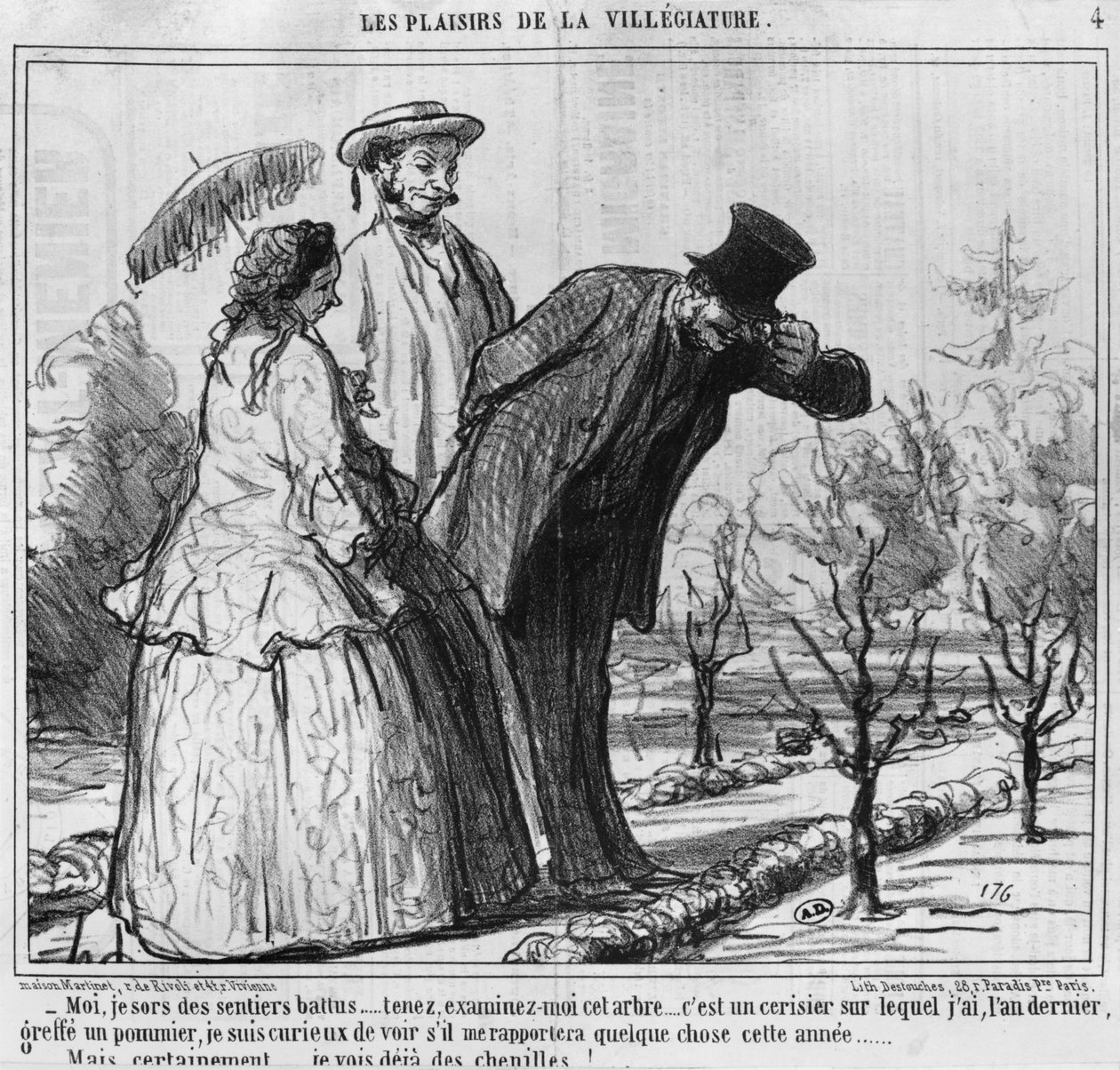Les Plaisirs de la Villegiature, illusztráció a „Le Charivari”-ból, 1858 alkotó: Honoré Daumier