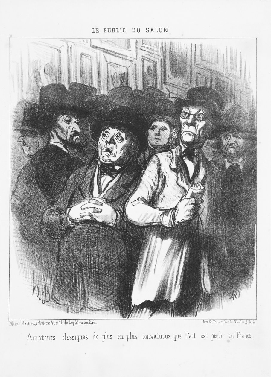 A klasszikus művészet szerelmesei egyre inkább meg vannak győződve arról, hogy a művészet elveszett Franciaországban, 1852 alkotó: Honoré Daumier