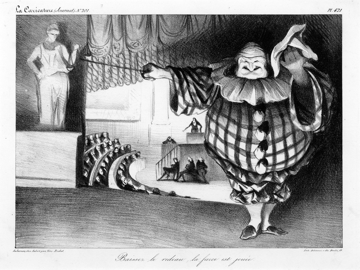 Engedje le a függönyt, a bohózat véget ér alkotó: Honoré Daumier
